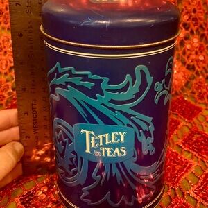 Tetley Teas Blue Tin with Dragon Design
